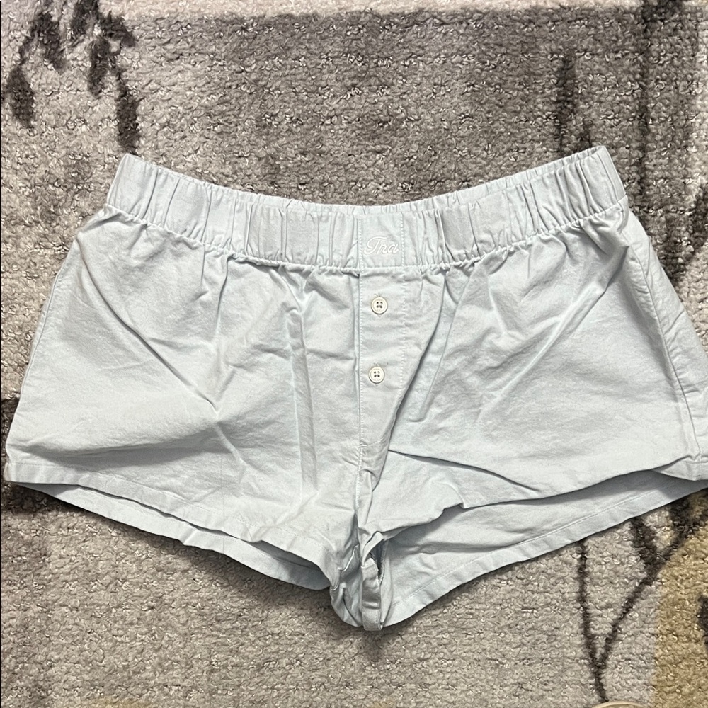Aritzia TNA Light Blue Elastic Shorts